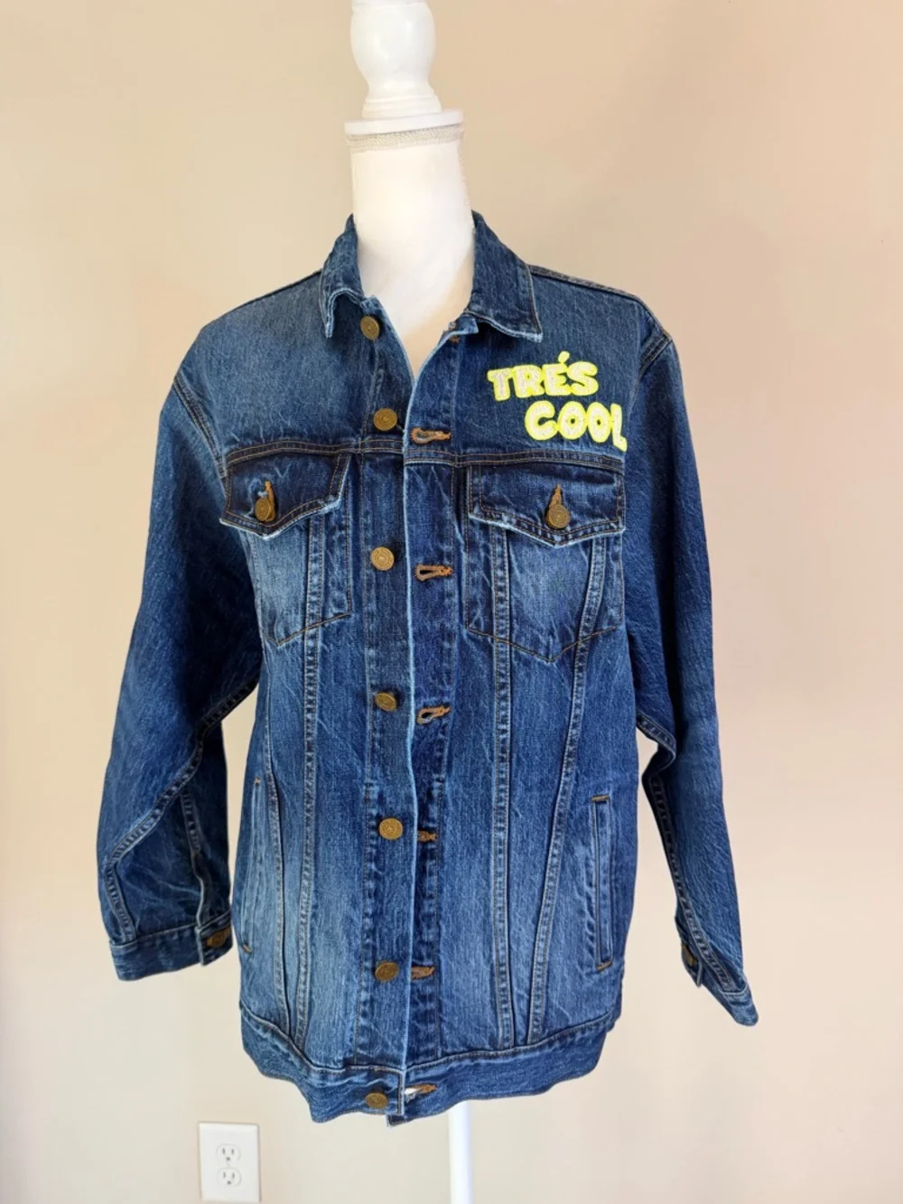 Sandrine Rose Free People Collab Tres Cool Oversized Jean Jacket Size Small NWT - Picture 2 of 7